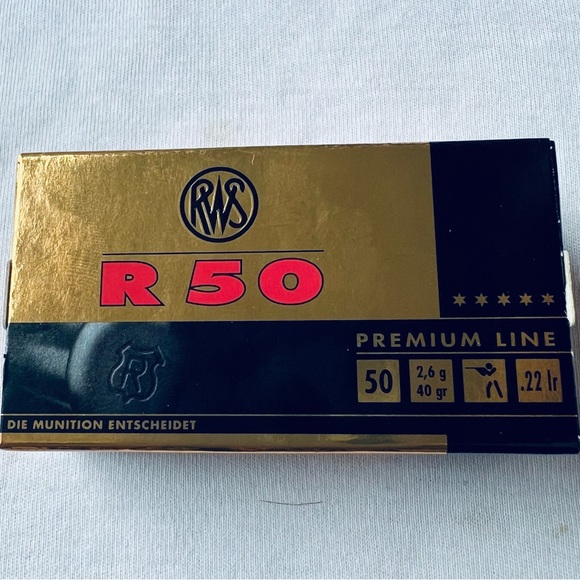 RWS R50 Premium LINE Match 40 Gr .22 LR -50 Round Box In Stock - Picture 2 of 8